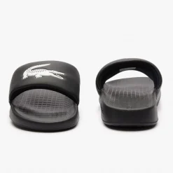 Lacoste Juniors Serve 1.0 Sliders in Black-White