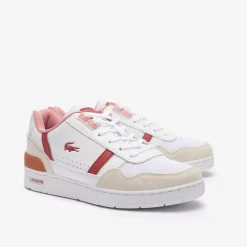 Lacoste Juniors T-Clip Trainers in White pink