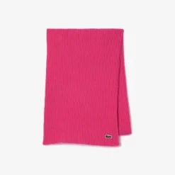 Lacoste Knitted Scarf Mens in Red