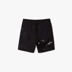 Lacoste Lacoste x Minecraft Nylon Bermuda Shorts in Black