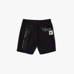 Lacoste Lacoste x Minecraft Nylon Bermuda Shorts in Black