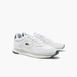Lacoste Line Track Low Top Running Sneakers in White