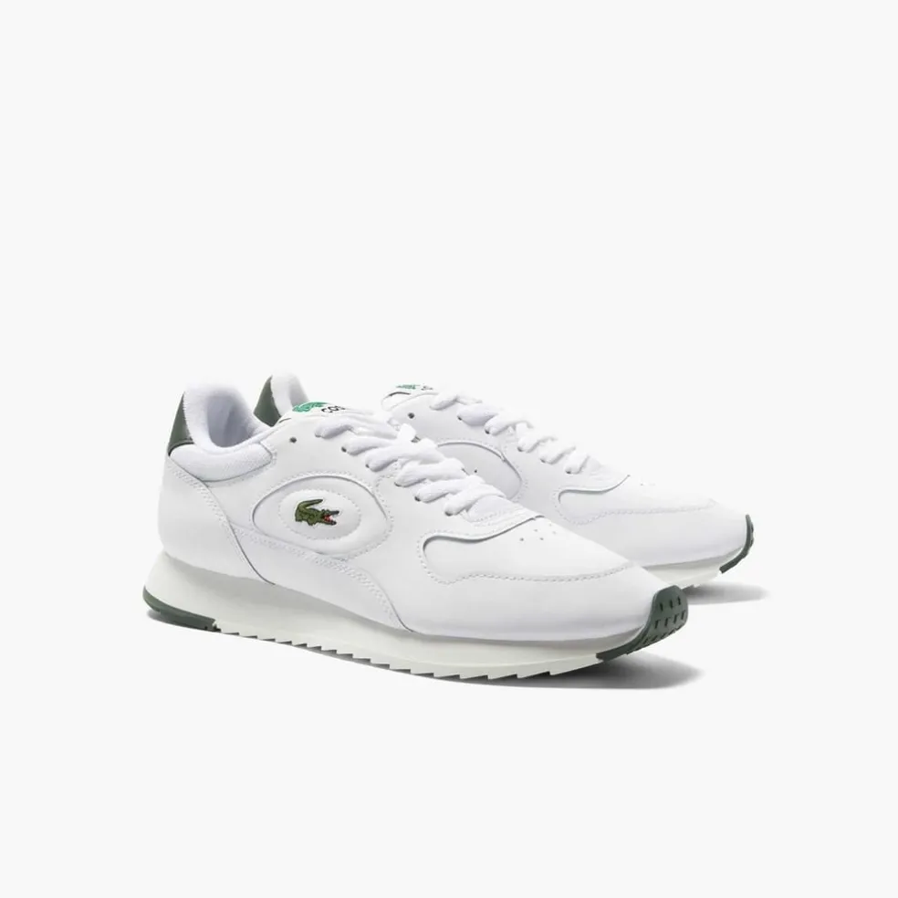 Lacoste Line Track Low Top Running Sneakers in White
