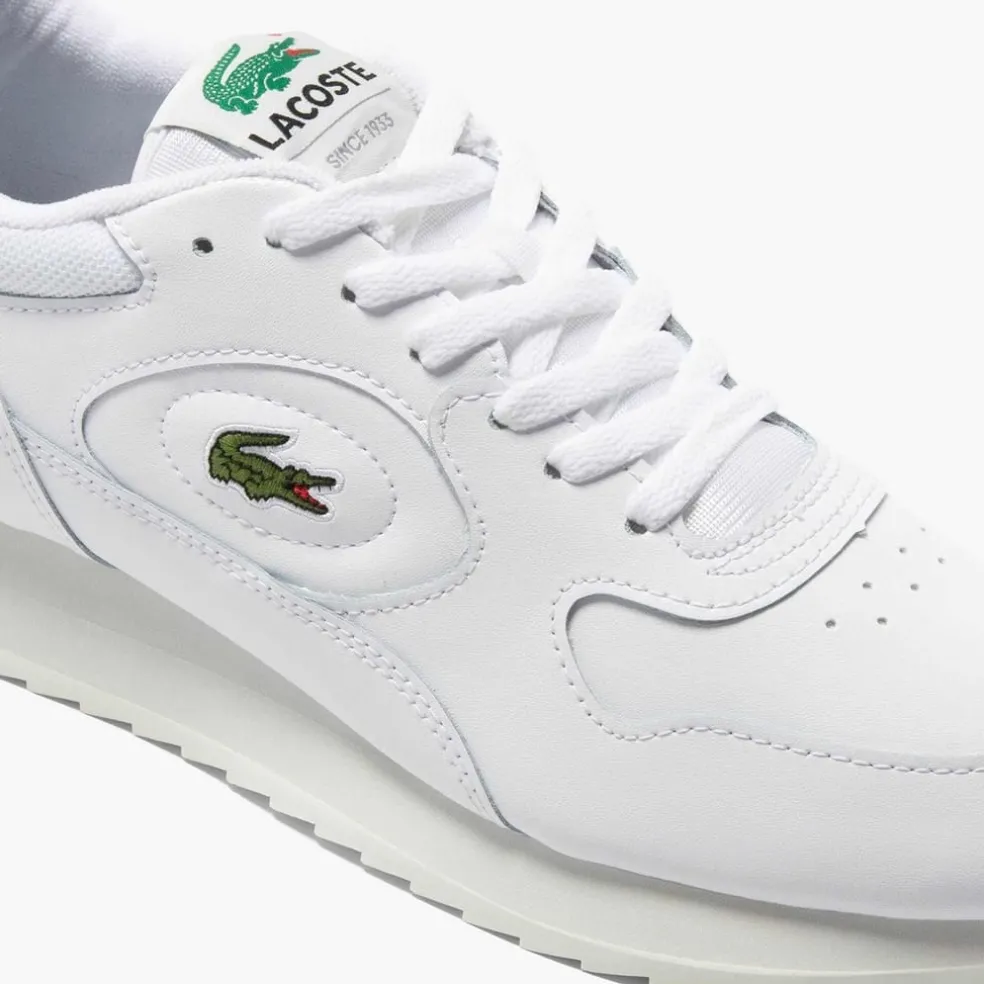 Lacoste Line Track Low Top Running Sneakers in White