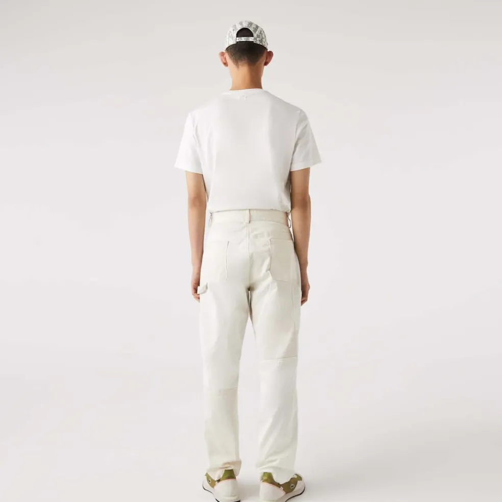 Lacoste Live Heritage Patchwork Organic Cotton Pants in Multi colour