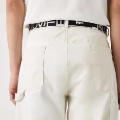 Lacoste Live Heritage Patchwork Organic Cotton Pants in Multi colour
