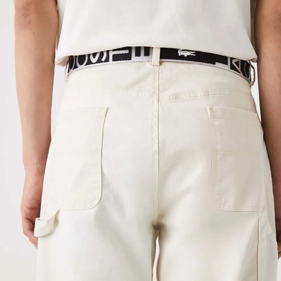 Lacoste Live Heritage Patchwork Organic Cotton Pants in Multi colour