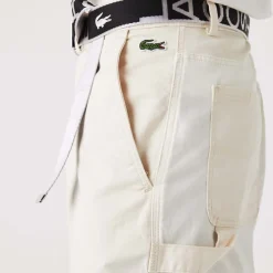 Lacoste Live Heritage Patchwork Organic Cotton Pants in Multi colour