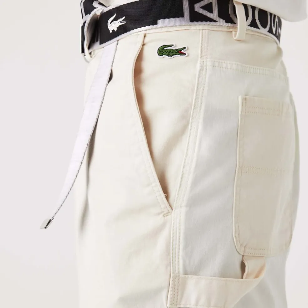 Lacoste Live Heritage Patchwork Organic Cotton Pants in Multi colour