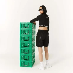 Lacoste Live Live x Minecraft Cropped T-Shirt in Black