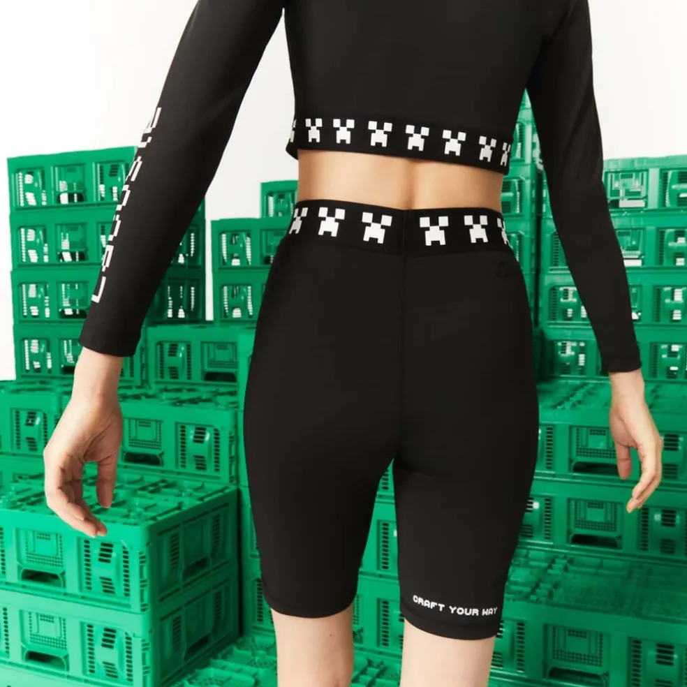 Lacoste Live x Minecraft Bike Shorts in Black
