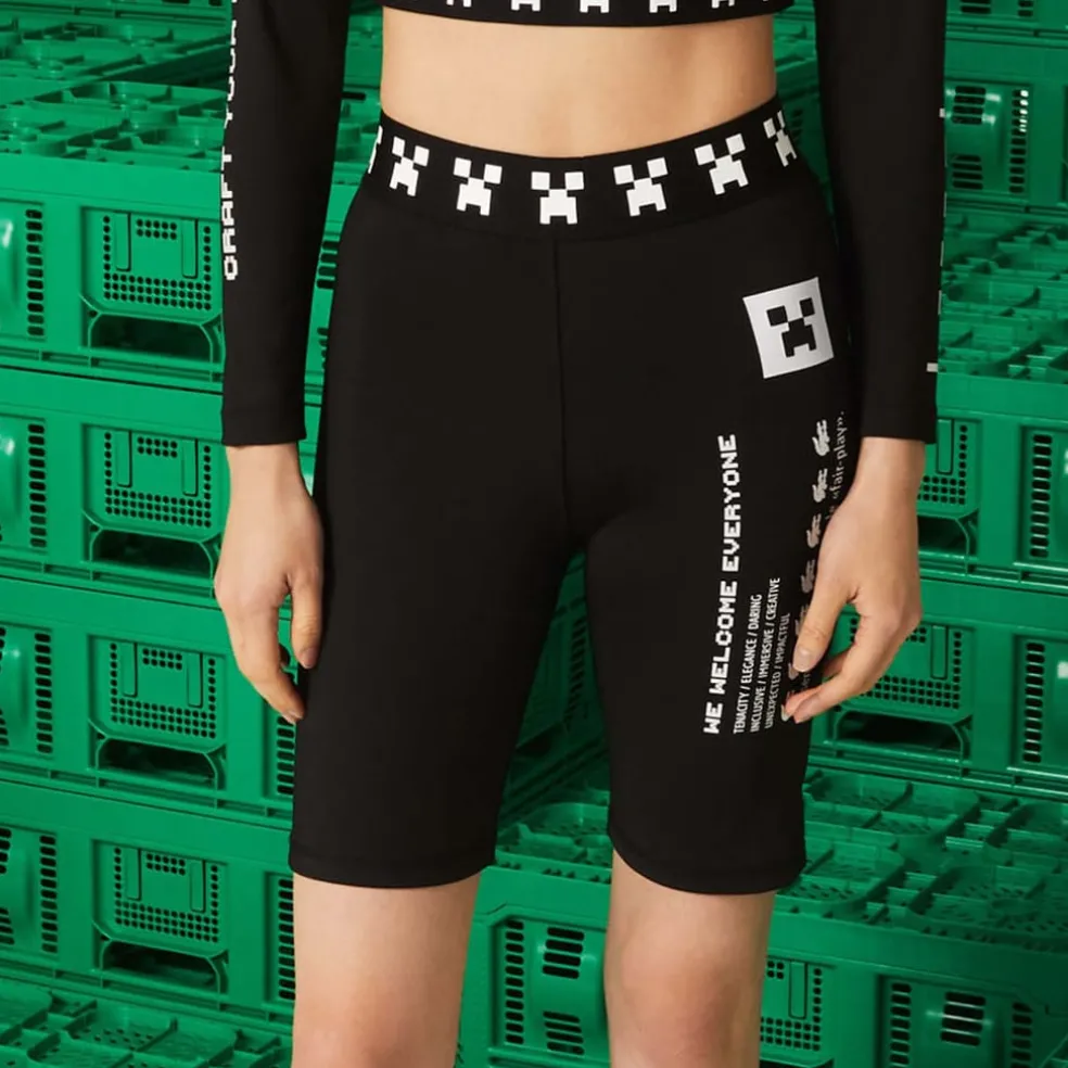 Lacoste Live x Minecraft Bike Shorts in Black