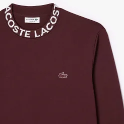 Lacoste Logo Crewneck Sweatshirt in red maroon