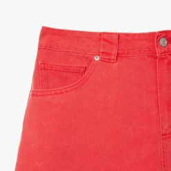 Lacoste Long Natural Dye Bermuda Shorts in Red