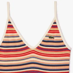 Lacoste Long Striped Cotton Dress in Multi colour