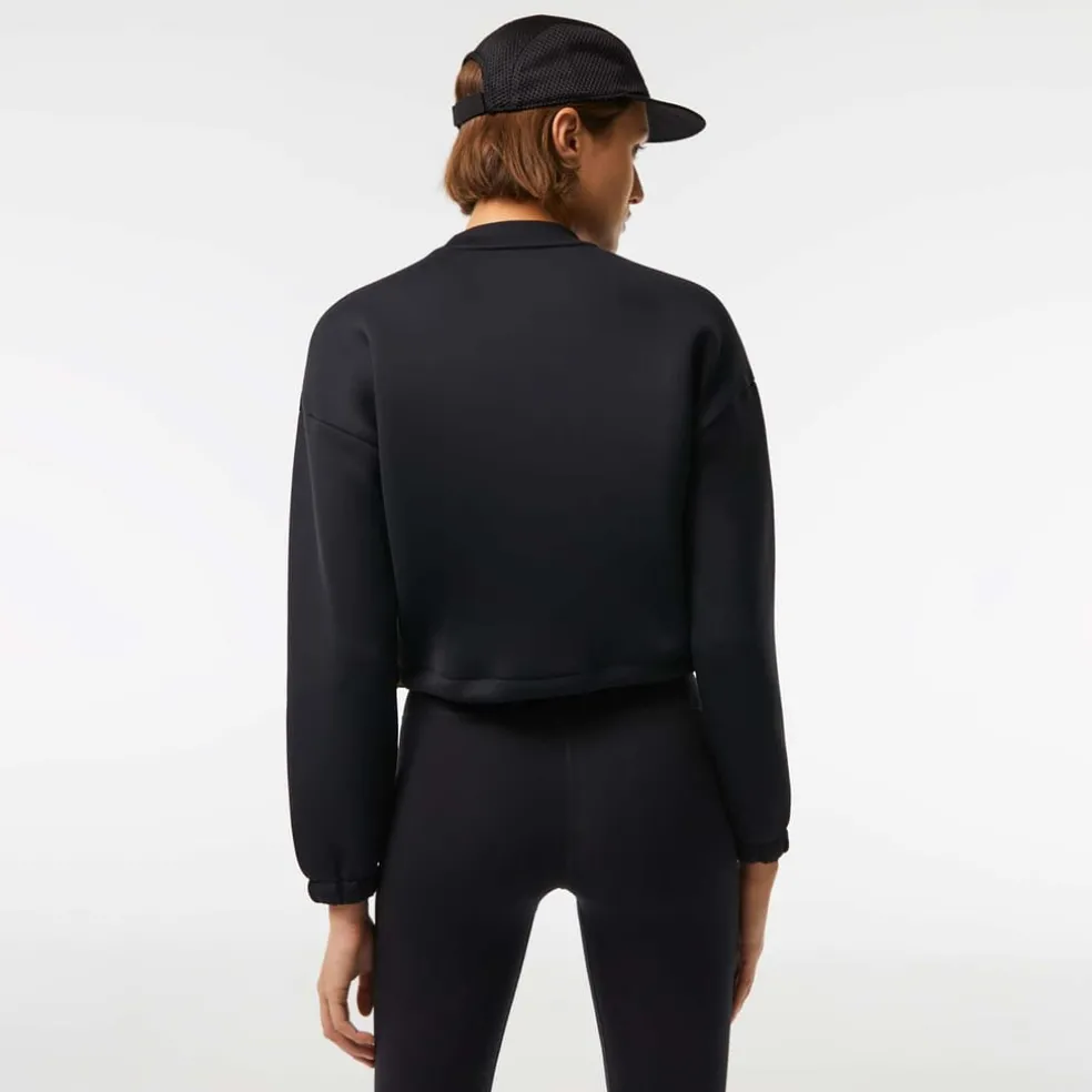 Lacoste Loose Fit Drawstring Sweatshirt in Black