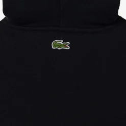 Lacoste Loose Fit Fleece Hoodie in Black