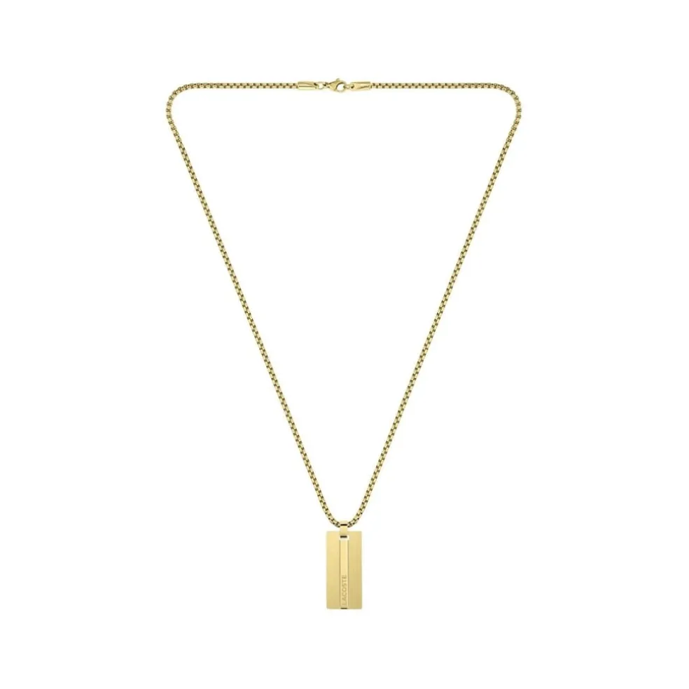 Lacoste Mens Adventurer Yellow Gold Ip Necklace in Gold