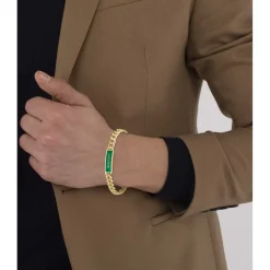 Lacoste Mens Fence Enamel Bracelet in Gold