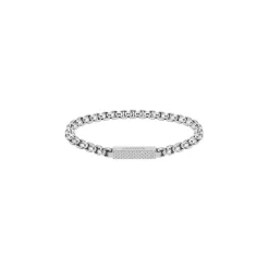 Lacoste Mens Lessentiel Stainless Steel Box Chain Bracelet in Silver