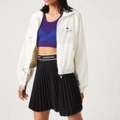 Lacoste Mesh Lined Nylon Jacket in Cream