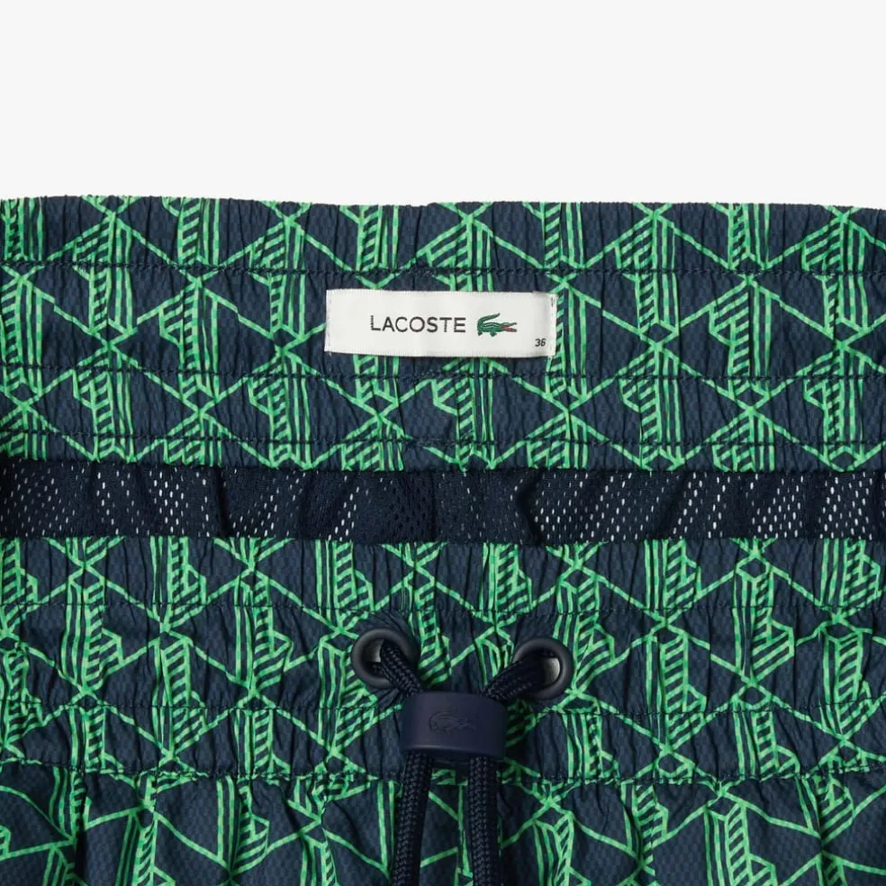 Lacoste Monogram Print Bermuda Shorts in Multi colour