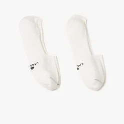 Lacoste Organic Cotton Jerse No Show Socks in White
