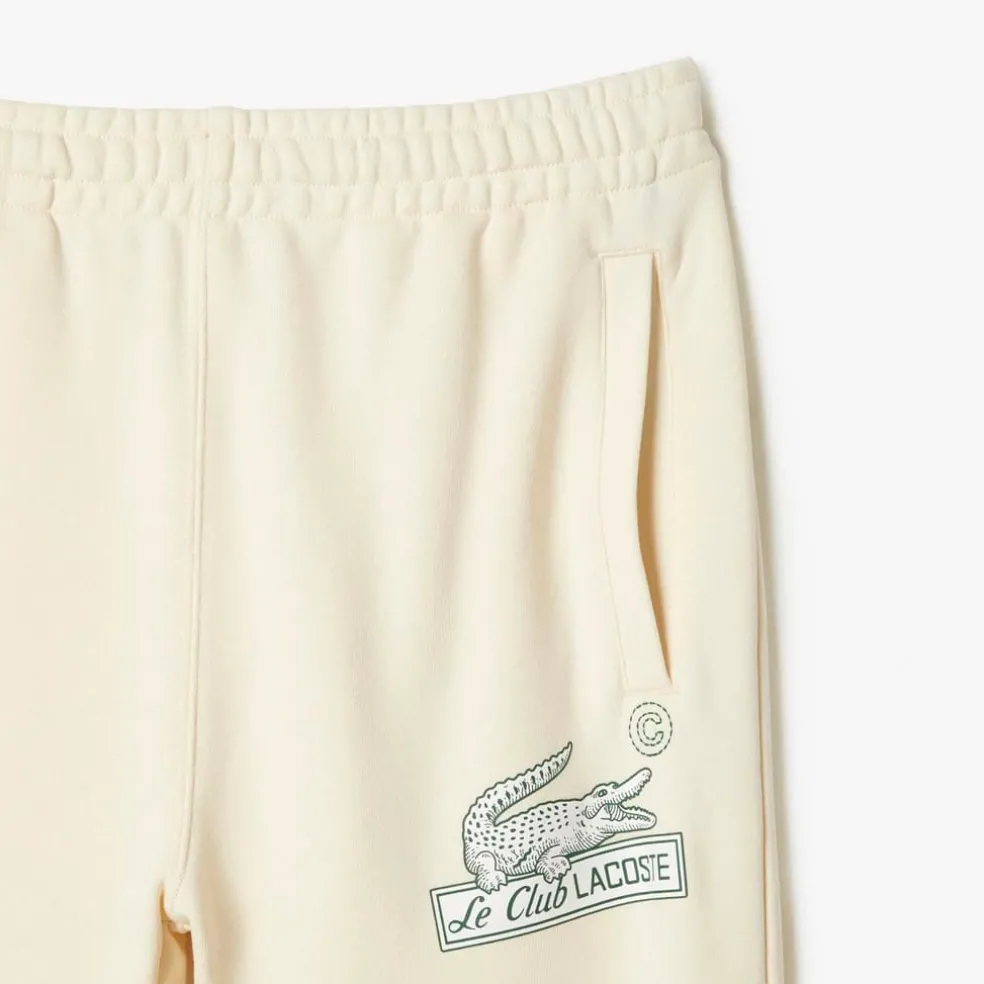 Lacoste Organic Cotton Track Pants in Cream