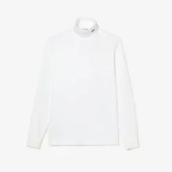 Lacoste Organic Cotton Turtleneck T-Shirt in White
