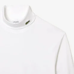Lacoste Organic Cotton Turtleneck T-Shirt in White