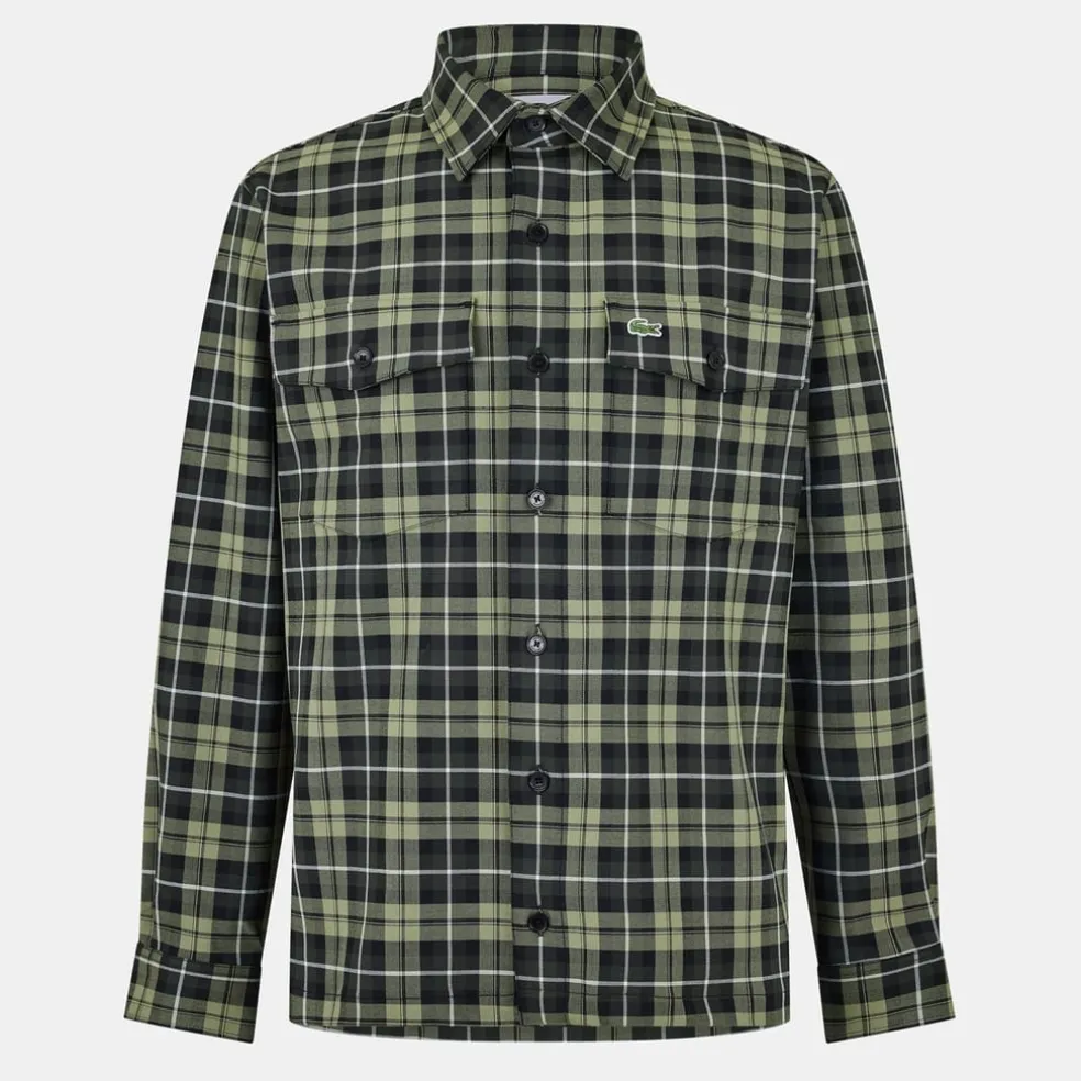 Lacoste Oxford Regular Fit Long Sleeve Shirt in Green
