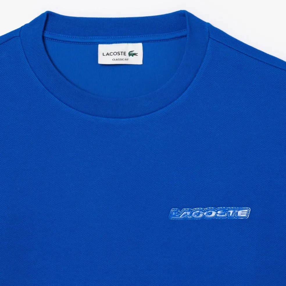Lacoste Piqué Badge Accent Sweatshirt in Blue