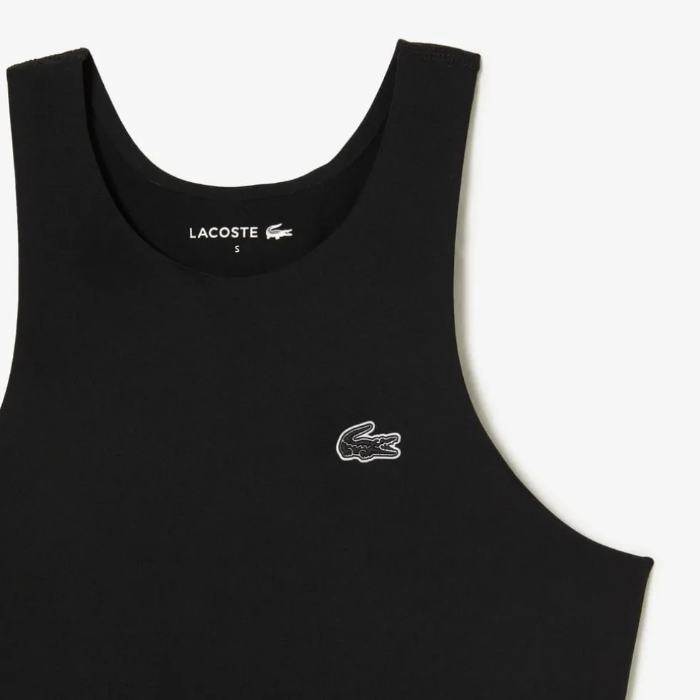 Lacoste Quick-Dry Recycled Polyamide Stretch Bra in Black