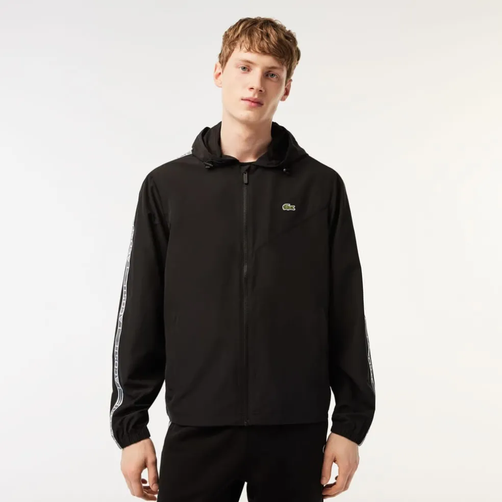 Lacoste Recycled Polyester Track Jacket in Black