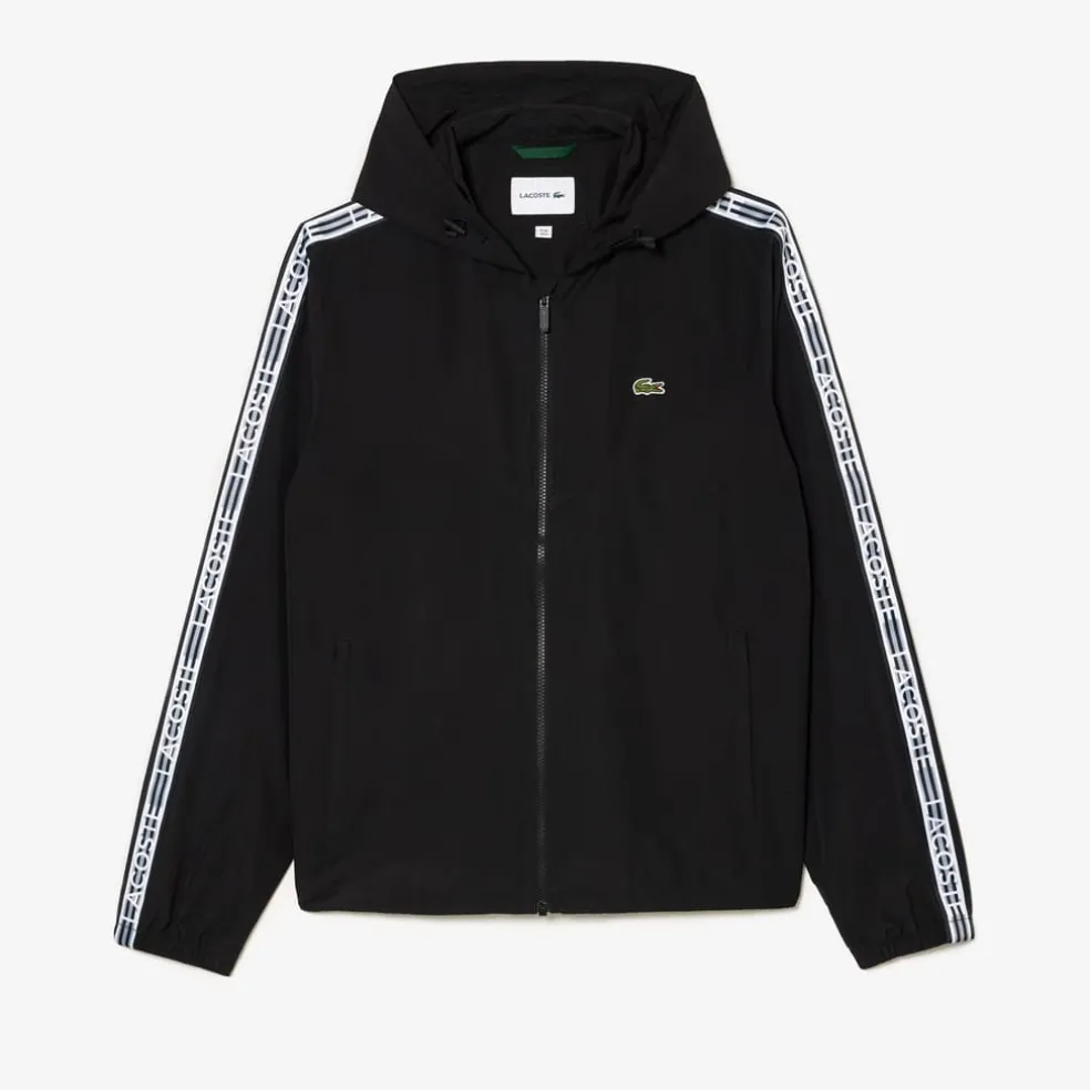 Lacoste Recycled Polyester Track Jacket in Black