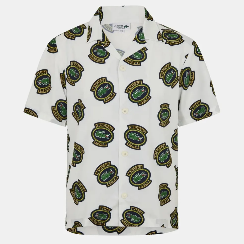 Lacoste Regular Fit Bold Logo Shirt in Cream