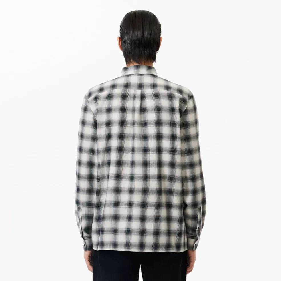 Lacoste Regular Fit Flannel Shirt in Black-White