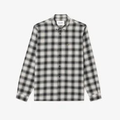 Lacoste Regular Fit Flannel Shirt in Black-White