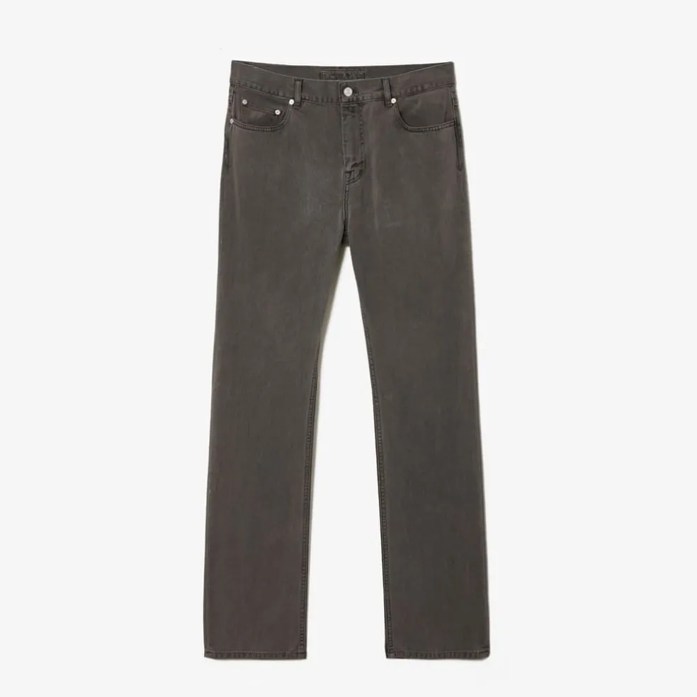 Lacoste Regular Fit Mineral Dyed Cotton Jeans in Grey