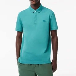 Lacoste Regular Fit Paris Stretch Piqué Polo Shirt in Green