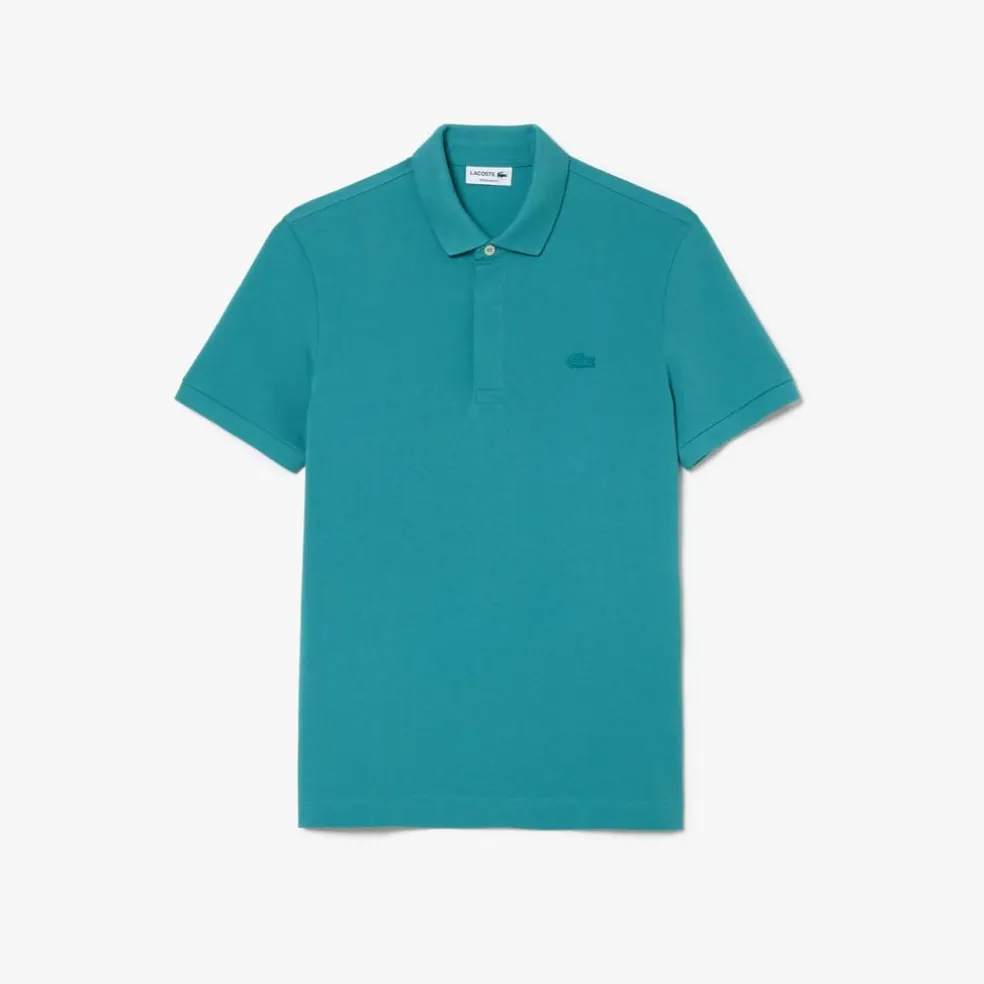 Lacoste Regular Fit Paris Stretch Piqué Polo Shirt in Green