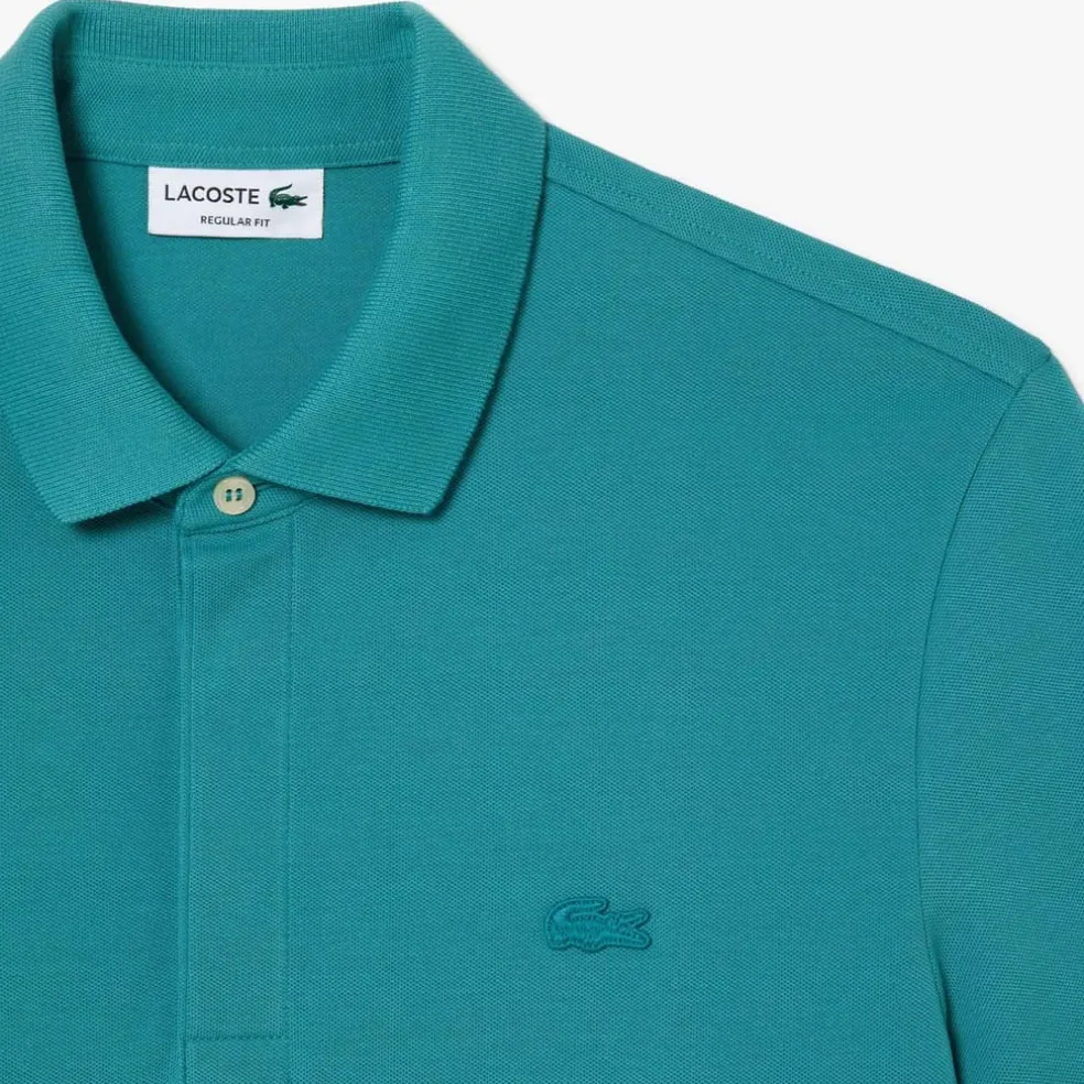 Lacoste Regular Fit Paris Stretch Piqué Polo Shirt in Green
