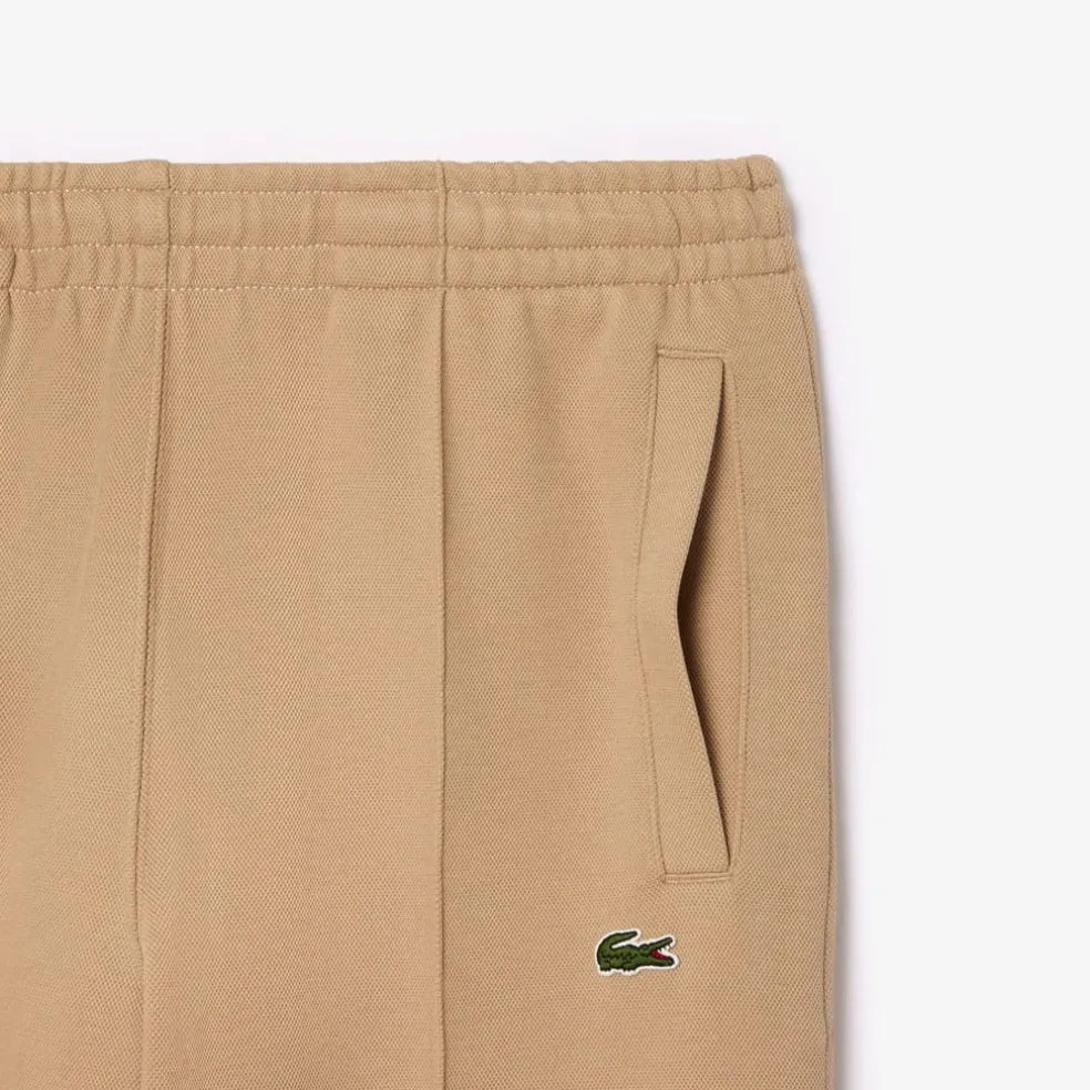 Lacoste Regular Fit Piqué Sweatpants in Beige