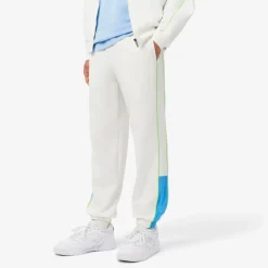 Lacoste Regular Fit Piqué Sweatpants in White blue