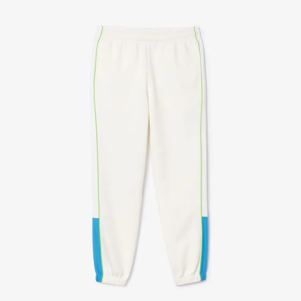 Lacoste Regular Fit Piqué Sweatpants in White blue