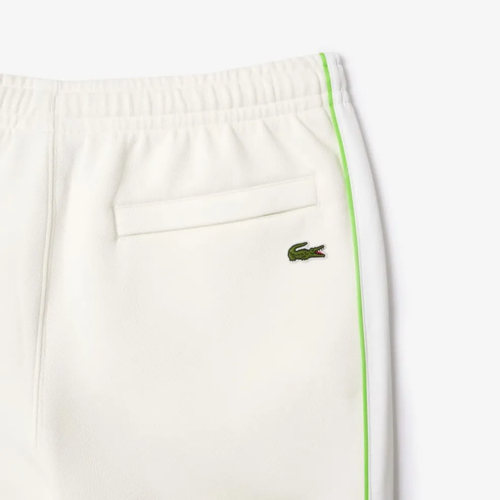 Lacoste Regular Fit Piqué Sweatpants in White blue