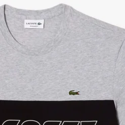 Lacoste Regular-Fit Colour Block Print T-Shirt in Multi colour