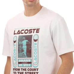 Lacoste Relaxed Fit René Print T-Shirt in White