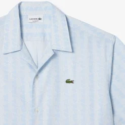 Lacoste Relaxed Fit Short Sleeve Shirt in Light Blue