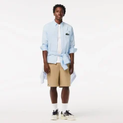 Lacoste Relaxed Fit Striped Shirt in Light Blue